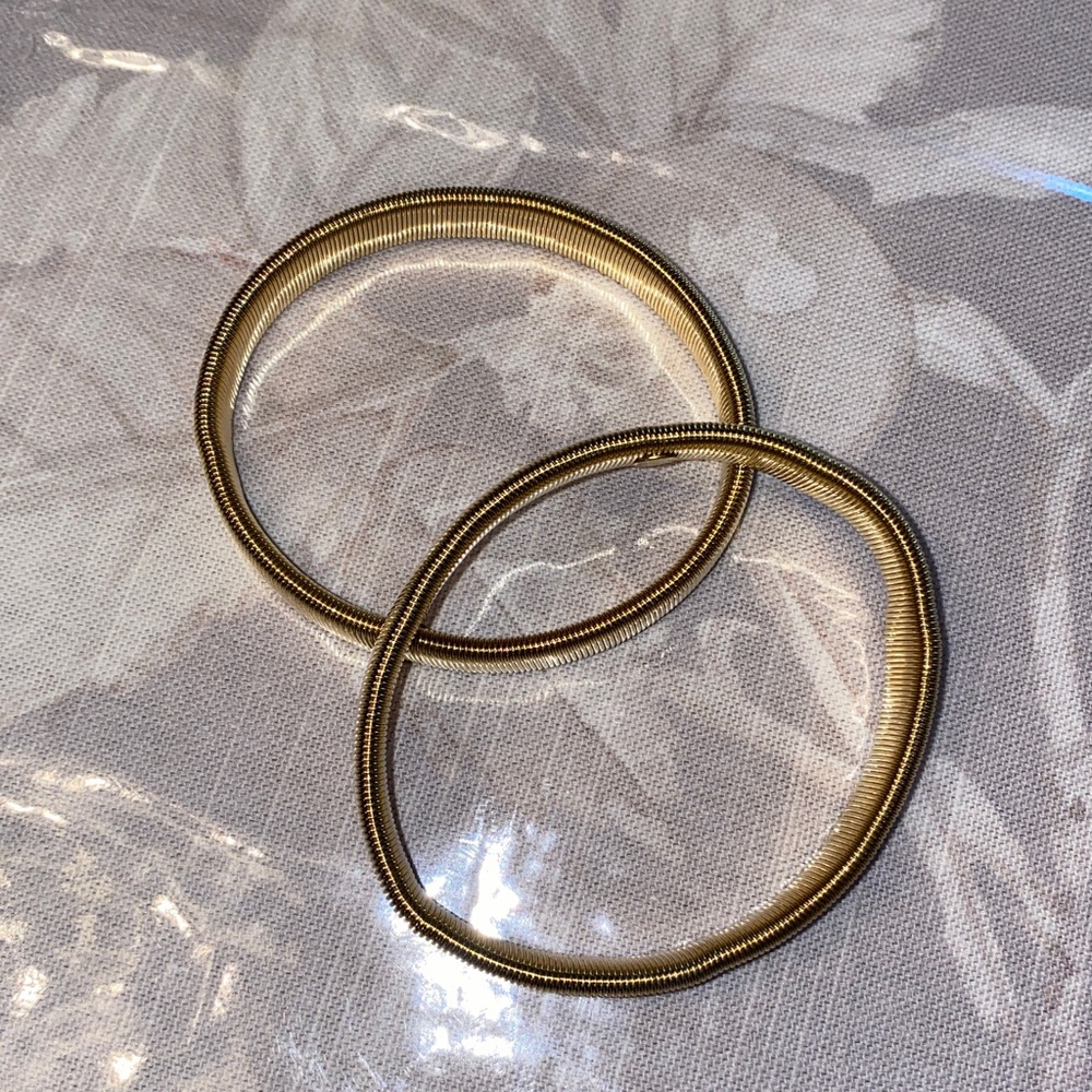 2 Gold-Tone Coil Bracelets
